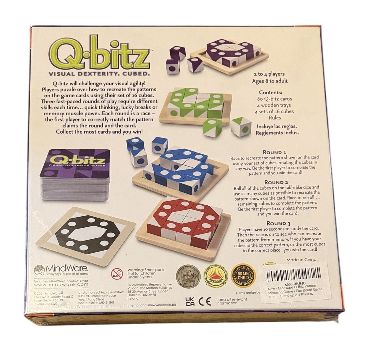 MindWare Q-bitz Visual Dexterity Cubed Pattern Game New & Sealed