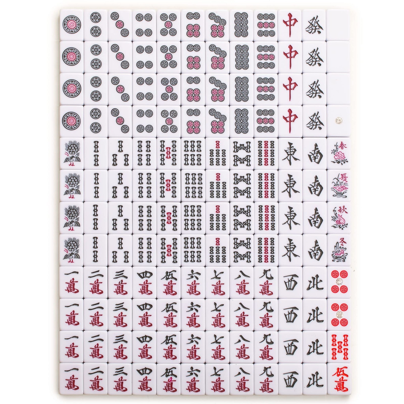 Yellow Mountain Imports Japanese Riichi Mahjong Set – Large White and Green T…