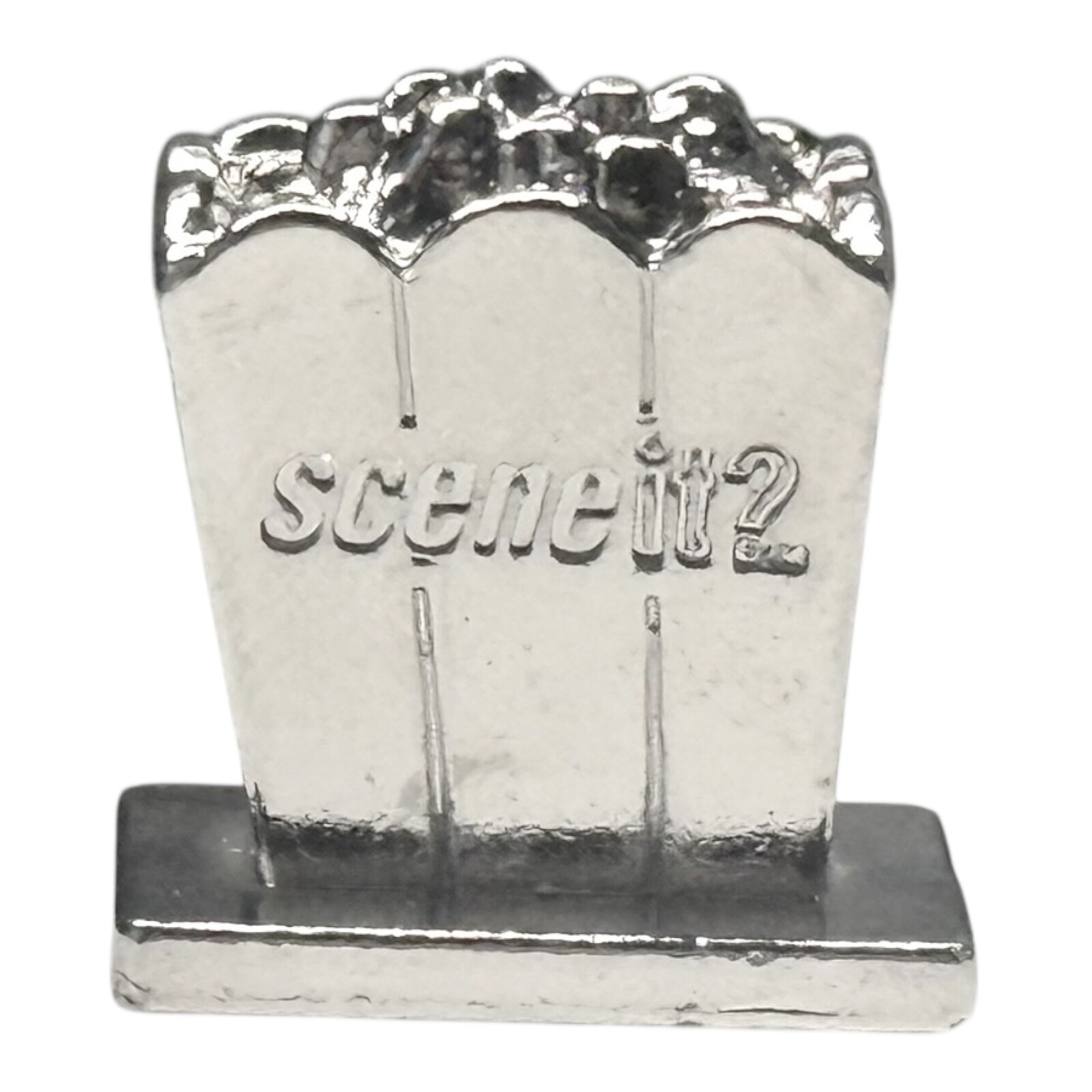 Scene It Pawn Mover Token Chrome Metal Finish – Movie Popcorn