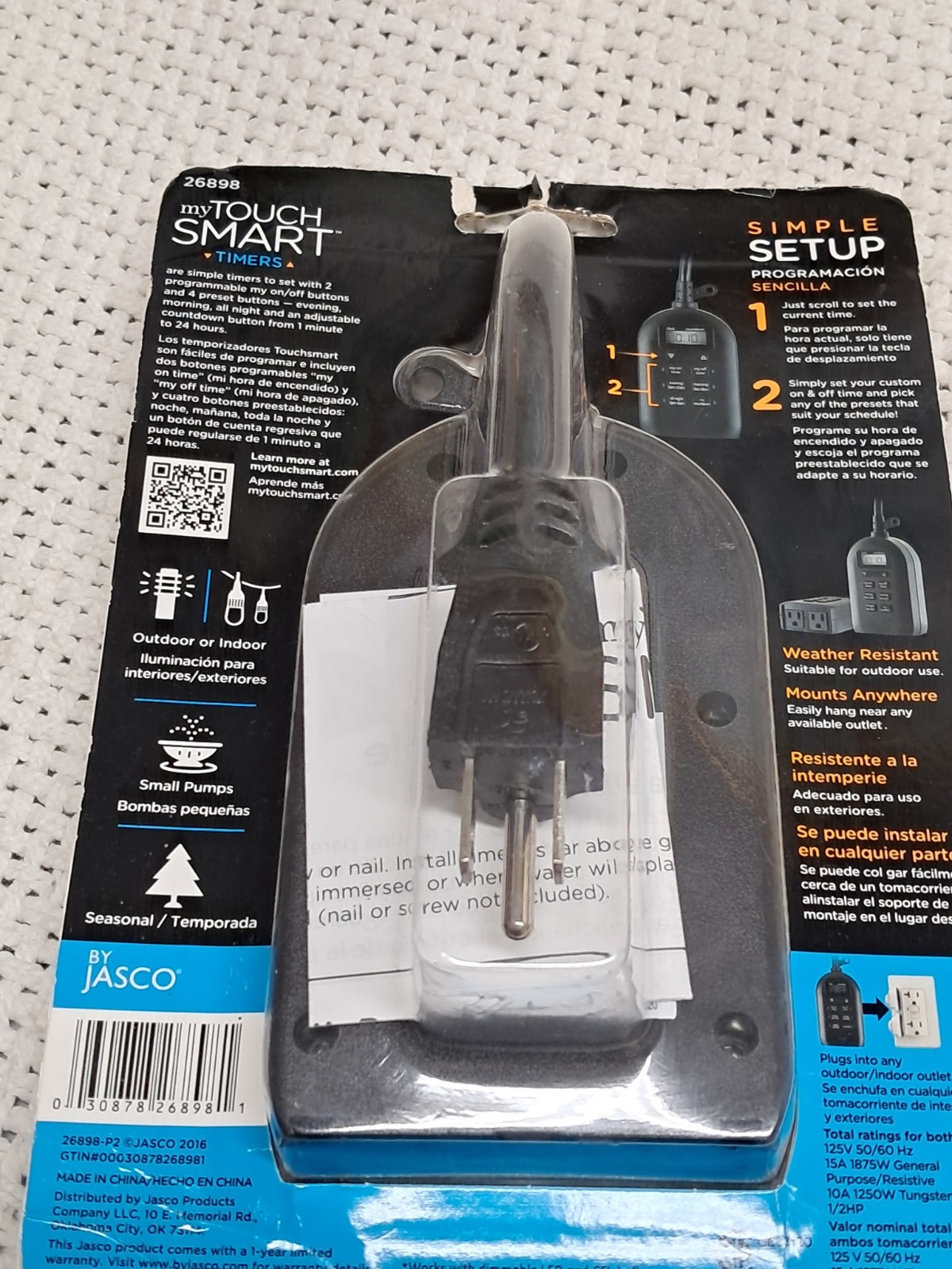 Jasco myTouchSmart Indoor/Outdoor Plug-In Simple Digital Timer new