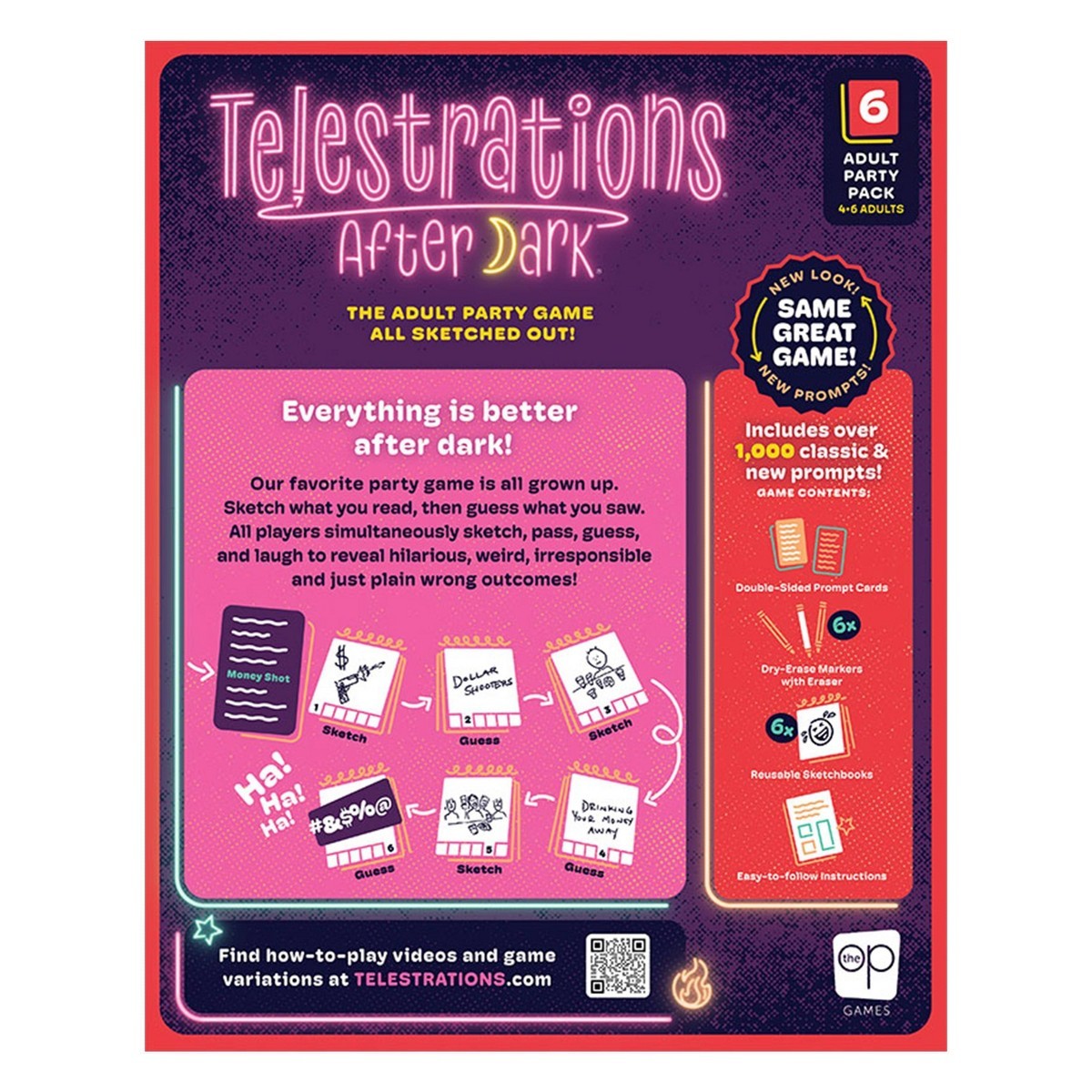 The Op Games Telestrations After Dark 6 Player Game: Party for 4-6 Participants