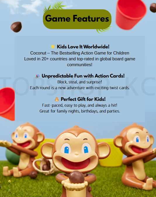 Korea Board Games Coconuts 1pc Korean Kids Play Action Cards Game Board