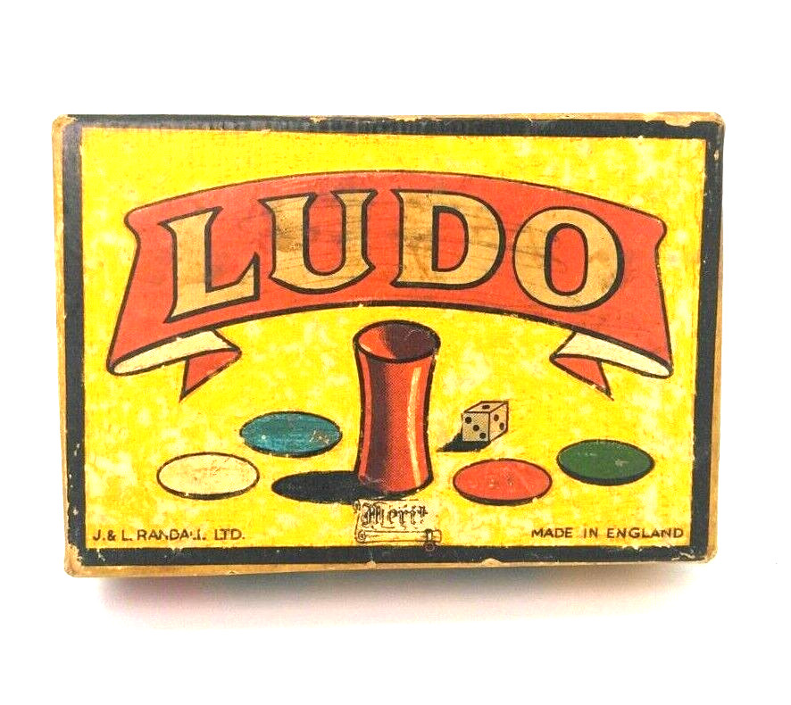 Vintage LUDO MERIT GAME /J&L Randall Ltd./ Made in England GREAT GRAPHICS!!!