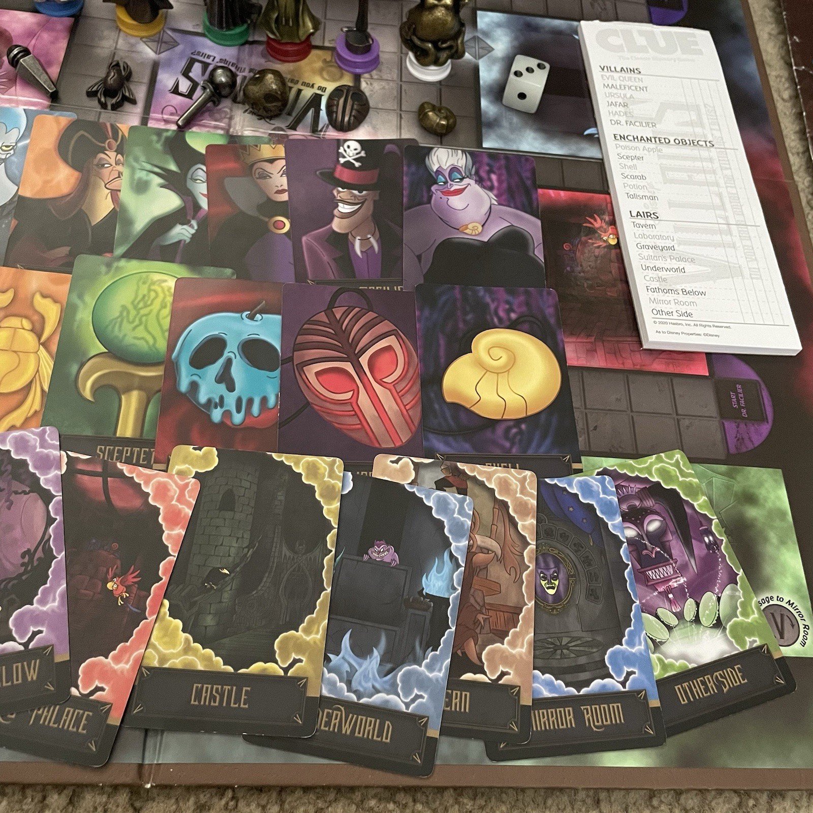 Disney Parks Edition Clue Villains Board Game Hasbro Exclusive COMPLETE