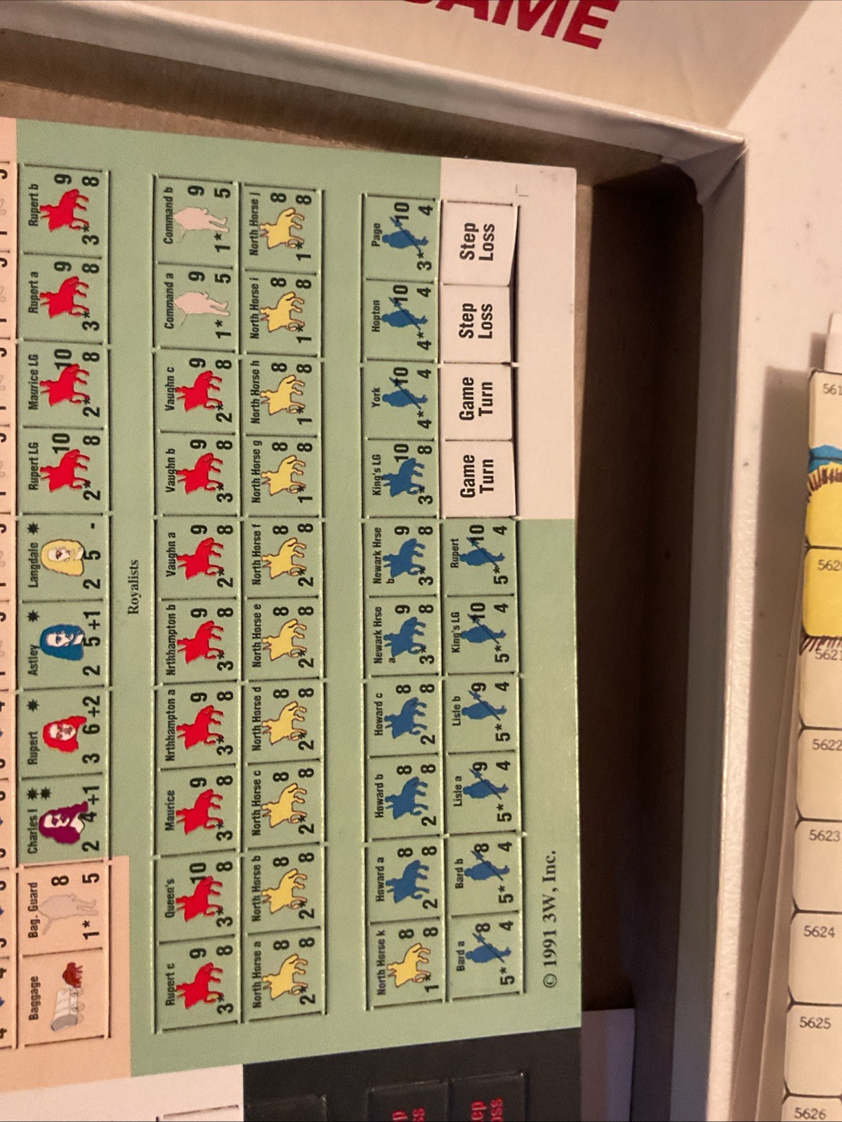 3W wargame Royalist & Roundheads Box Game Unpunched