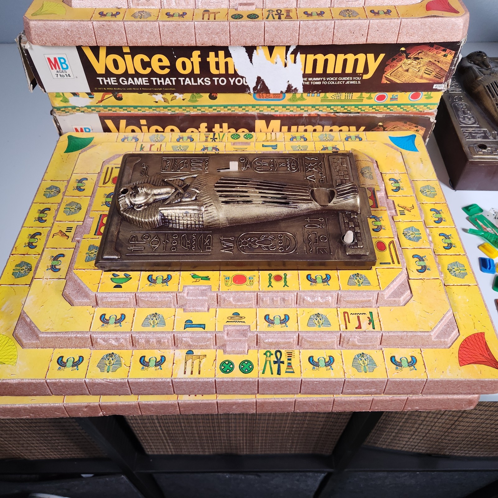 3 Milton Bradley Board Game – 1971 – VOICE OF THE MUMMY – w/Box For Parts AS IS