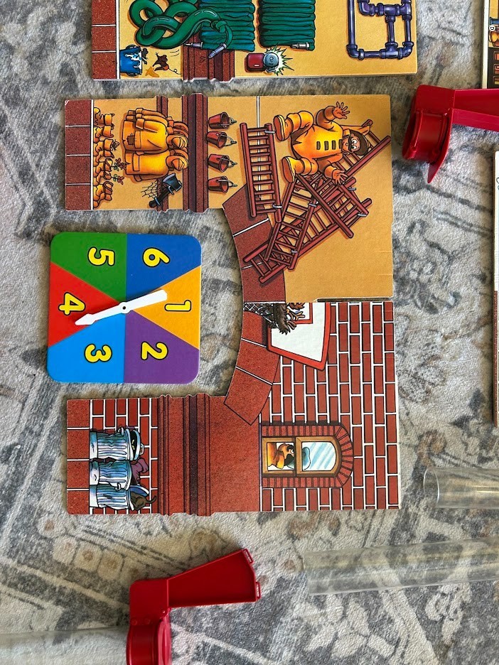 Oops & Downs Firehouse Full of Fun Board Game 1992 Mattel Missing 1 Piece (tube)