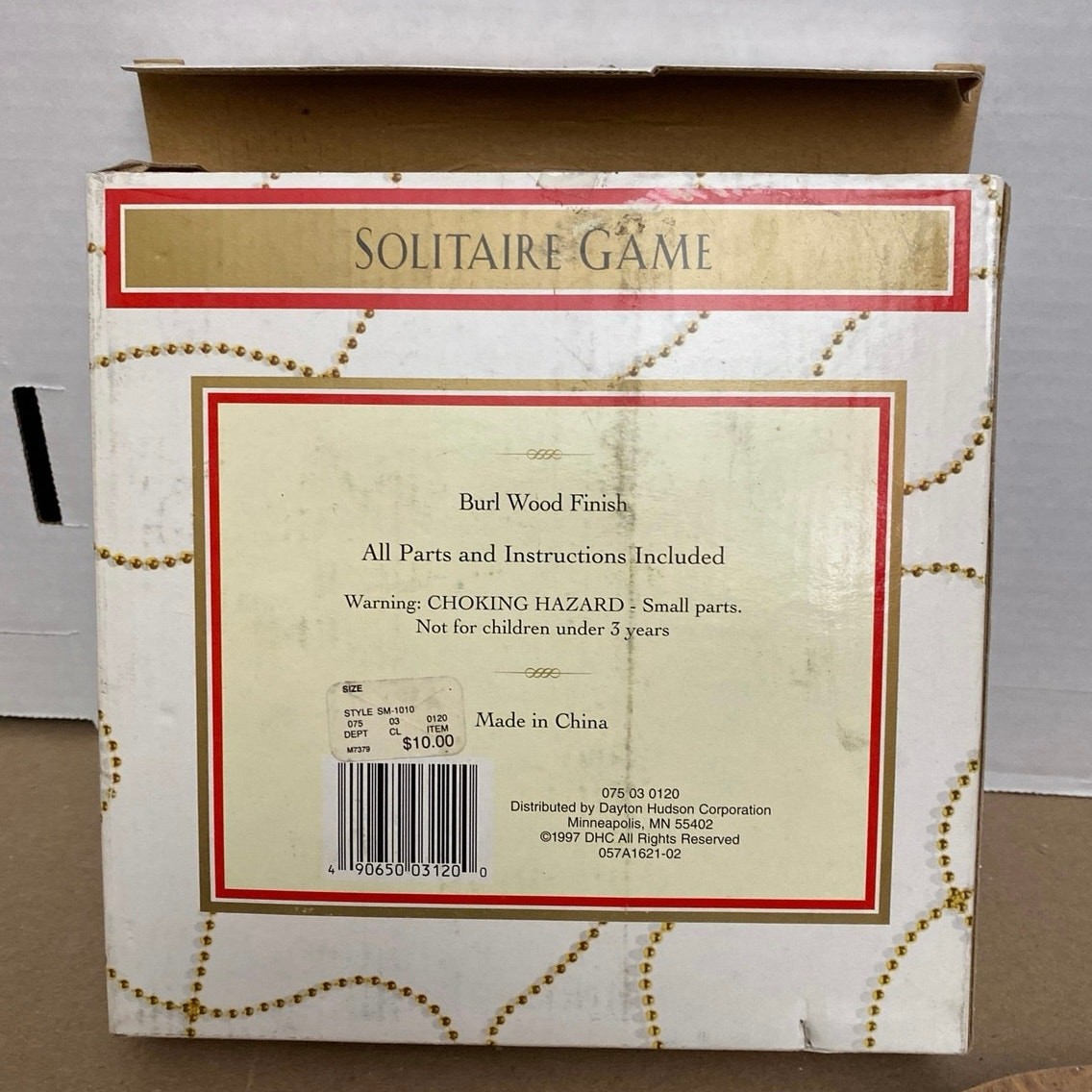 NEW Burl Wood Desktop Solitair Vintage Wood Playing Pieces Round Board 1 Player