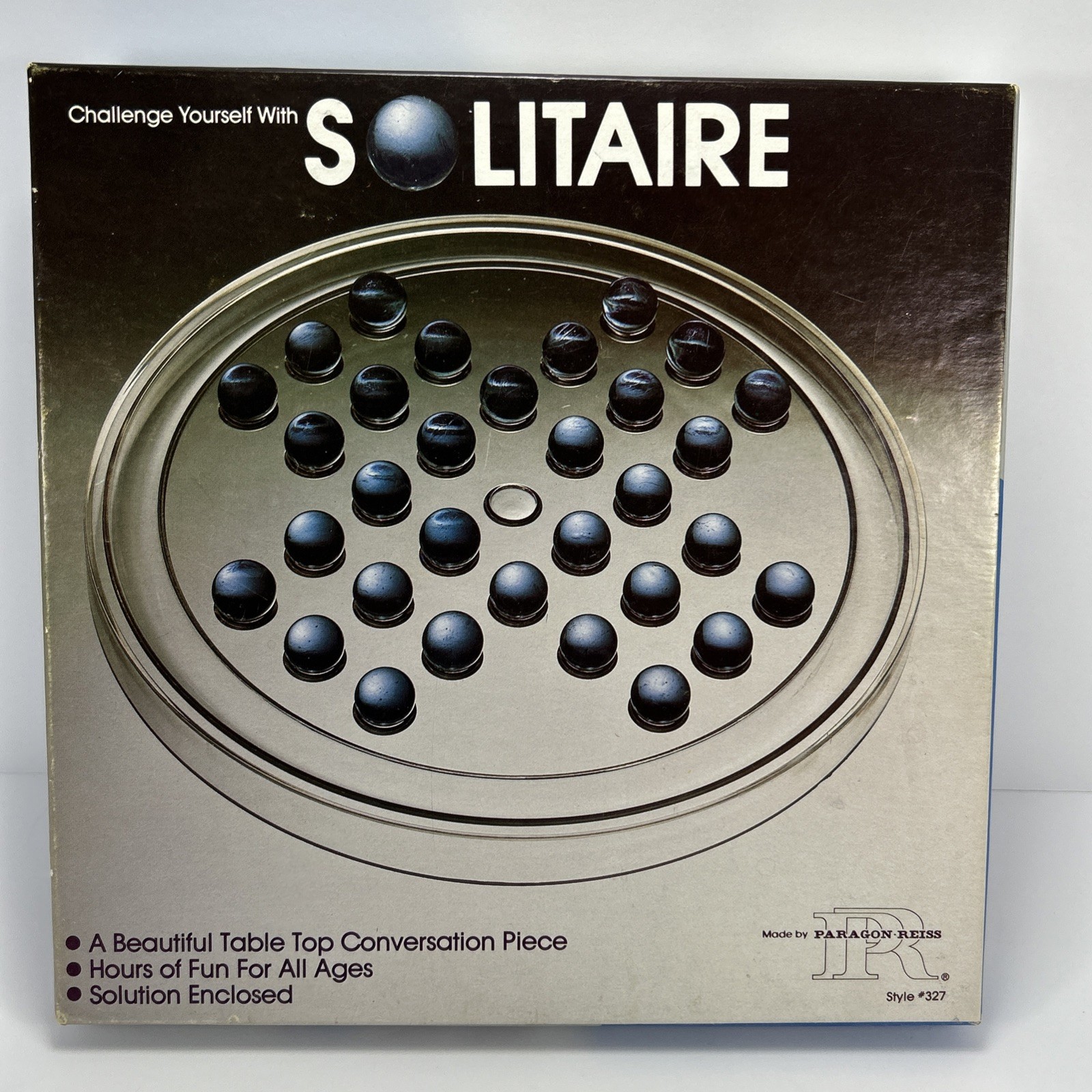 1983 Solitaire Game By Paragon-Reiss Game Inc #327 Missing 2 Marbles