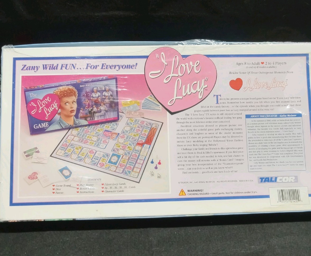 The “I Love Lucy” Board Game by Talicor 1997 New in Box SEALED – see pics!
