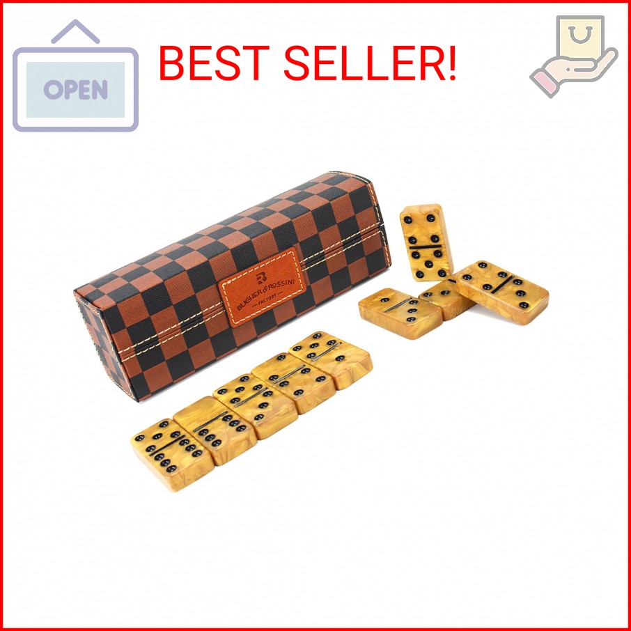 Vovotuzzi Dominos Set for Adults, Thick Domino, Double 6 Dominoes Set for Adults