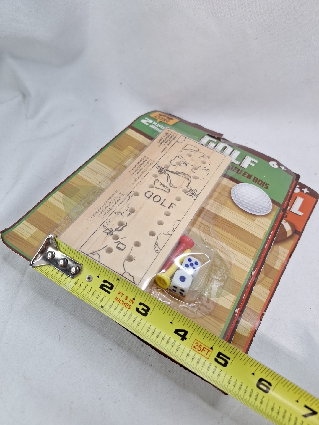 3 New Wooden Travel Games Football – Golf – Basketball 2 Players Wooden Peg Dice