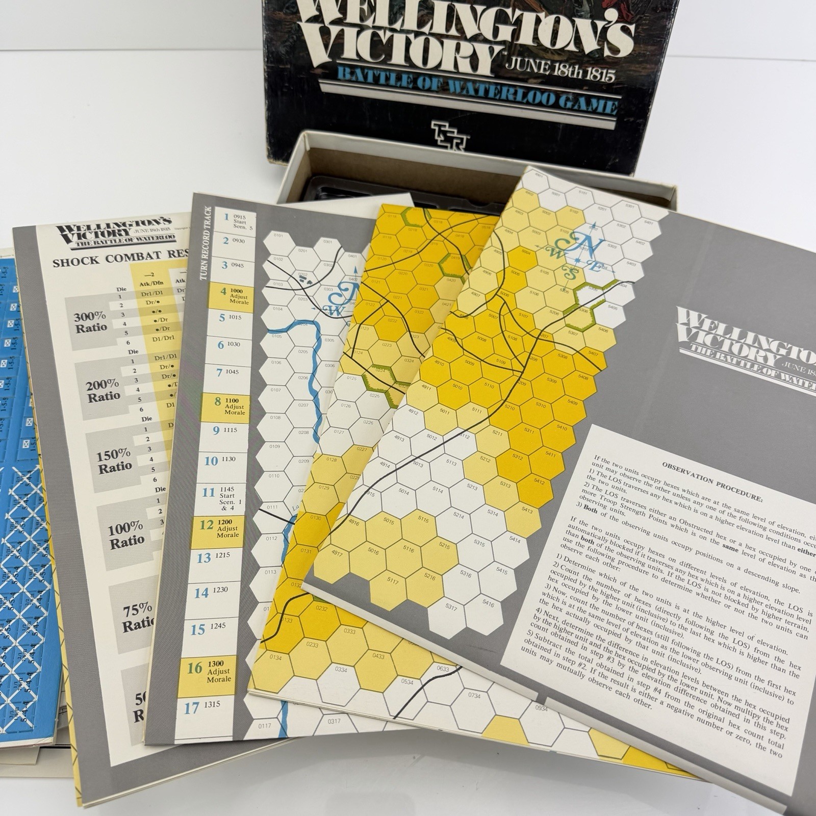 TSR SPI Wellington’s Victory June 18th 1815 Battle of Waterloo Game 1983 UNPUNCH