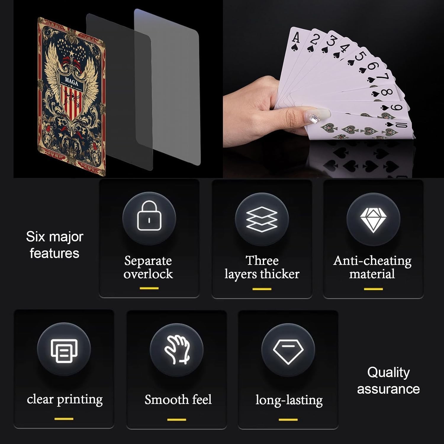 Trump Playing Cards – Maga Poker Cards, Waterproof, Donald Trump Gift