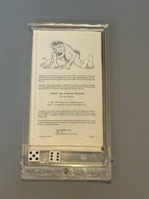 Saga Age of Heroes Minigame 1981 TSR Hobbies SEALED Dungeons Dragons D&D Marsh