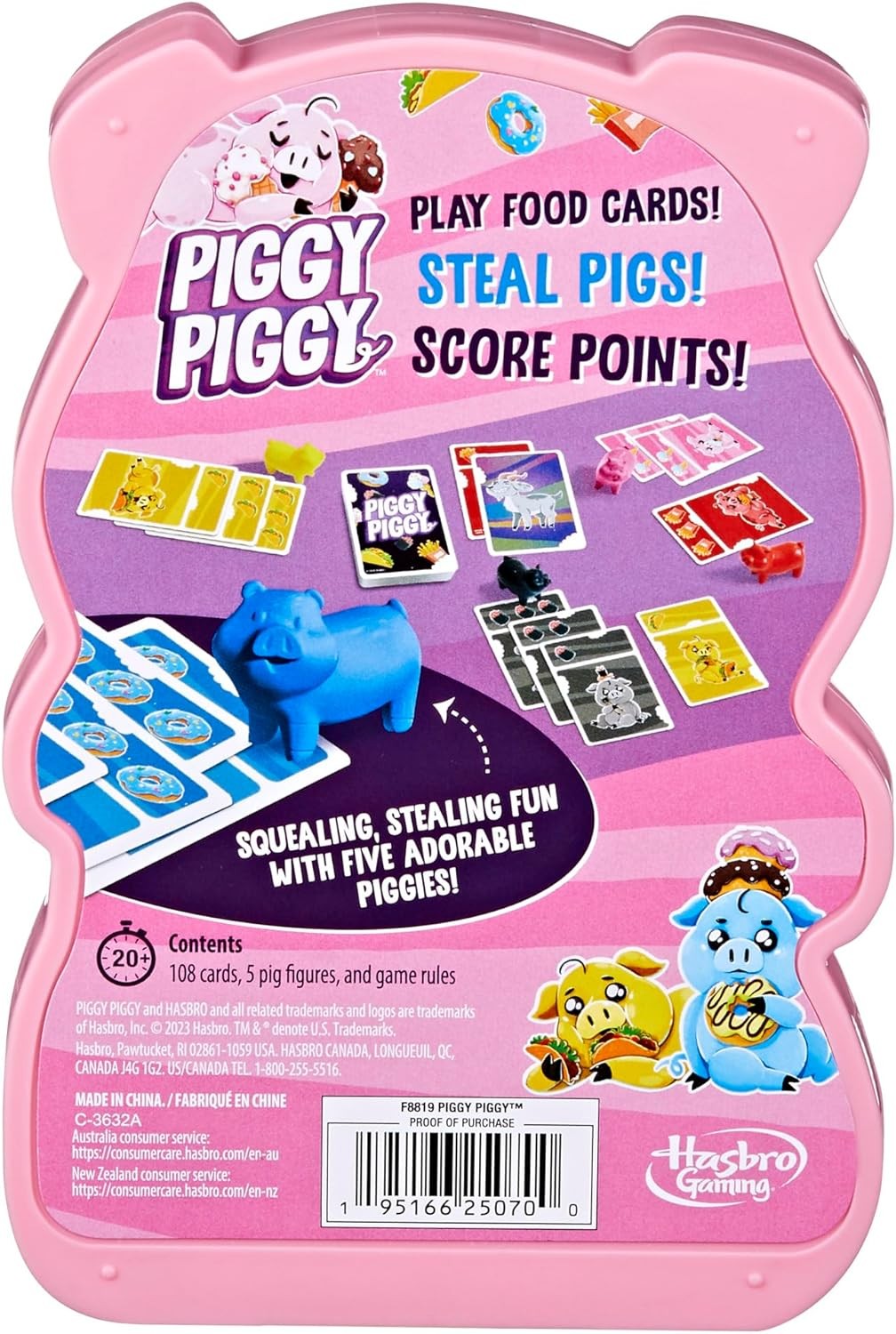 Piggy Piggy Card Game – Fast Family Party Game for Kids & Adults, Ages 7+