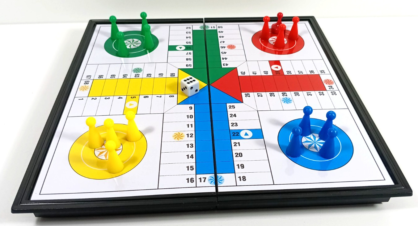 9.5” Magnetic Ludo Board Game Folding Strategy 4 Players Preowned Please Read