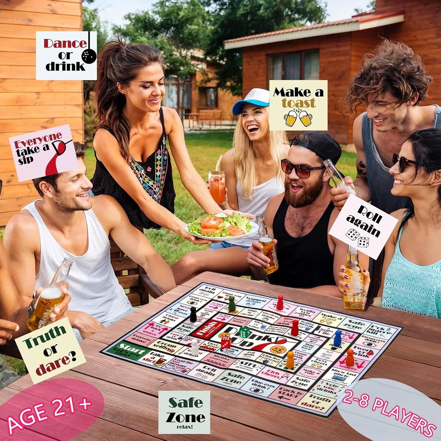 Drinking Board Games for Adults Girls Night,Waterproof Leather Mat Drinking G…
