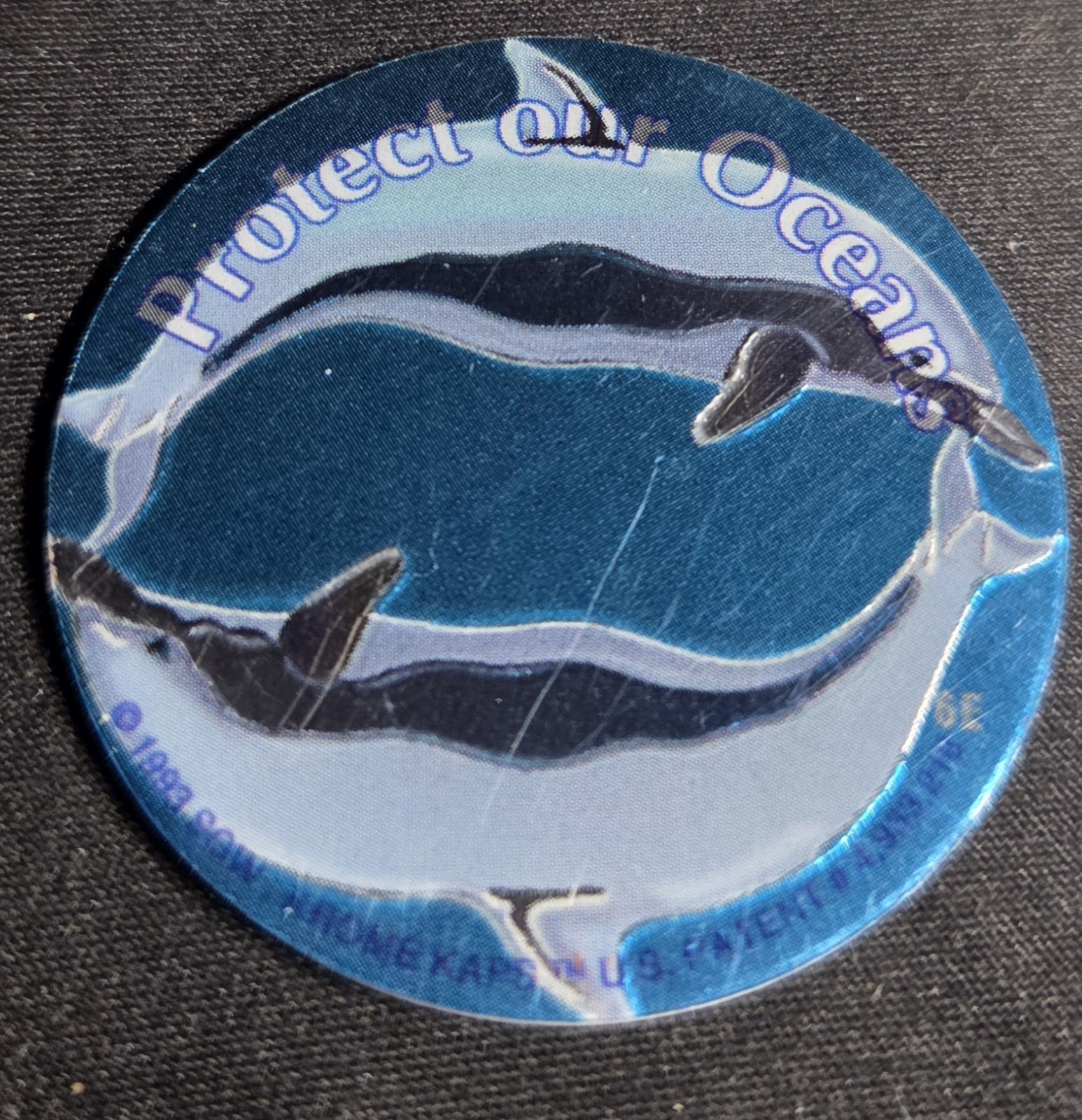 Set Of 4 Vintage 90s Pogs Rhino Dolphins Parrot Elephant