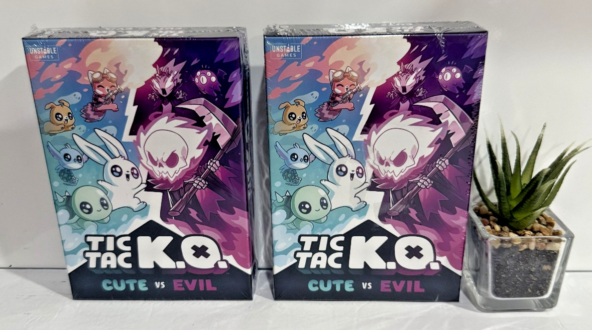 2x Tic Tac KO Cute vs Evil Card Game 8+ K.O. 2-4 Players Unstable Games NEW