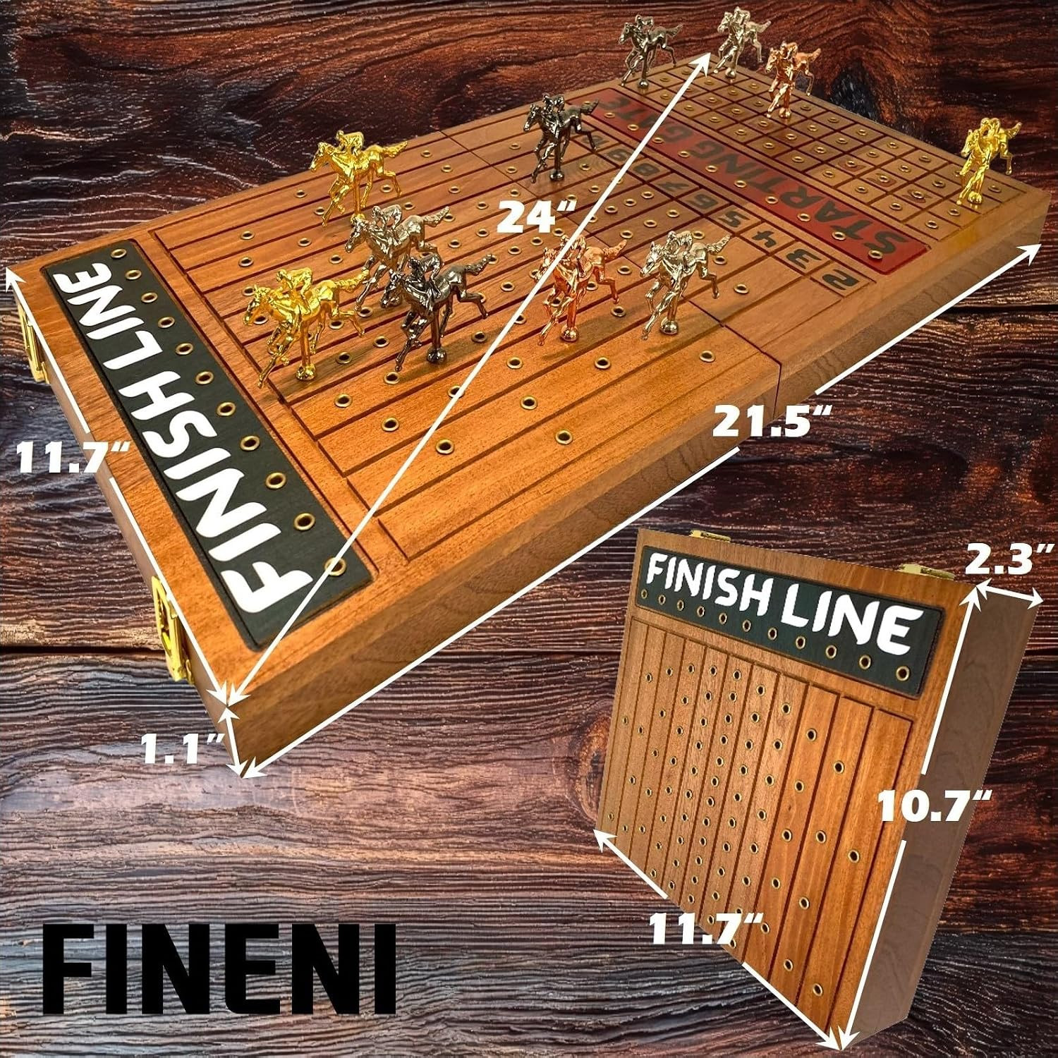 Horse Racing Game for Adults, Foldable Horse Race Board Game with 11 Luxurious M