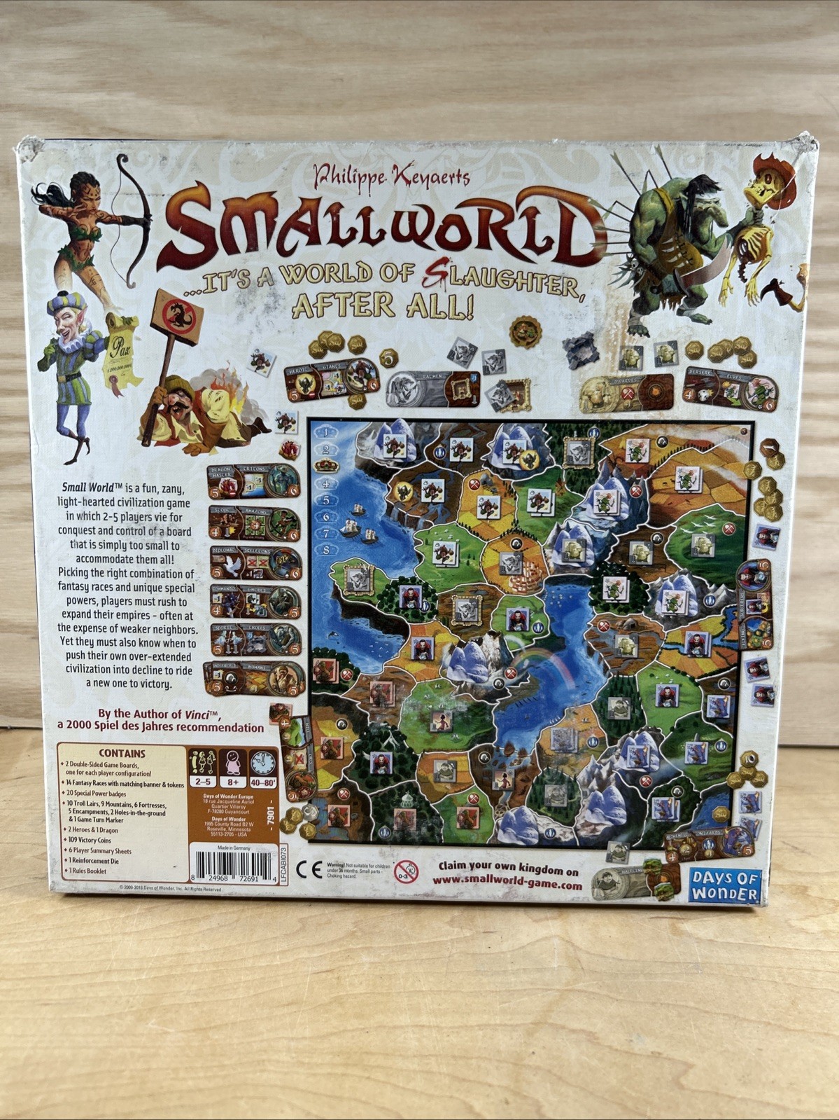 Days of Wonder Small World Board Game Fantasy Philippe Keyaerts New