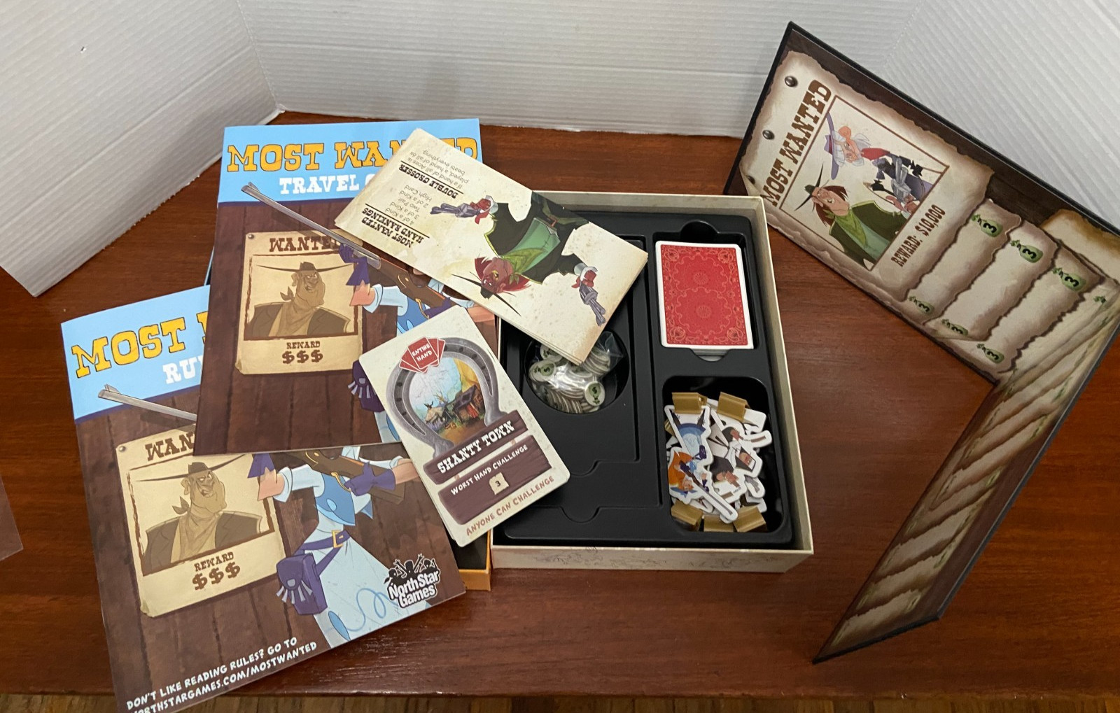 MOST WANTED! Old West Board/Card Game NORTH STAR Games Open. Full Set