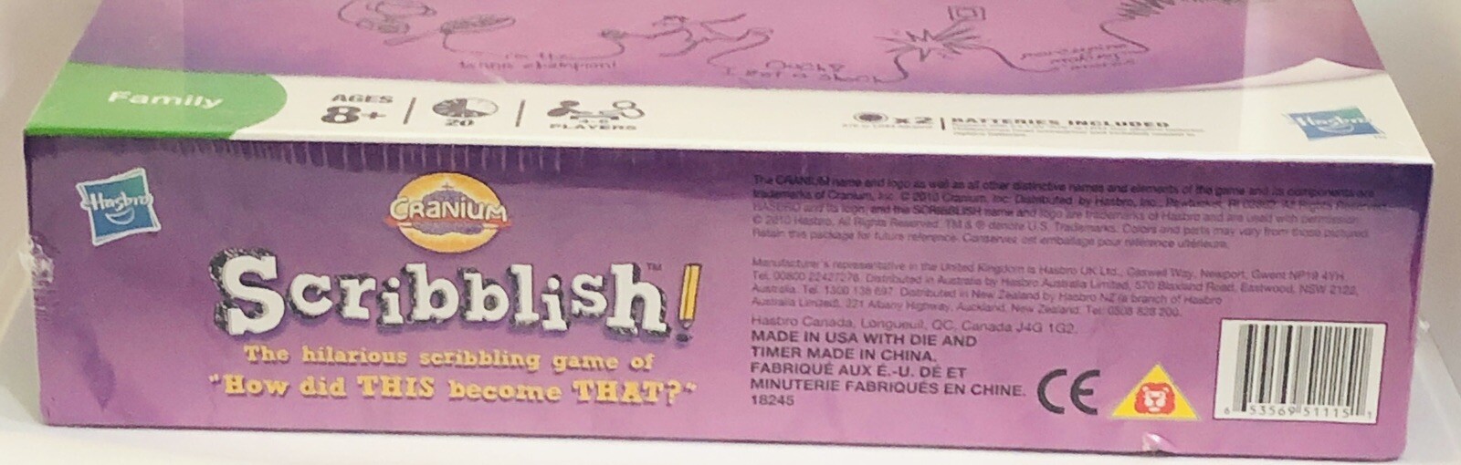 Cranium SCRIBBLISH Board Game Hasbro ~ Family Fun 8+ 4-6 Players [18245] NEW