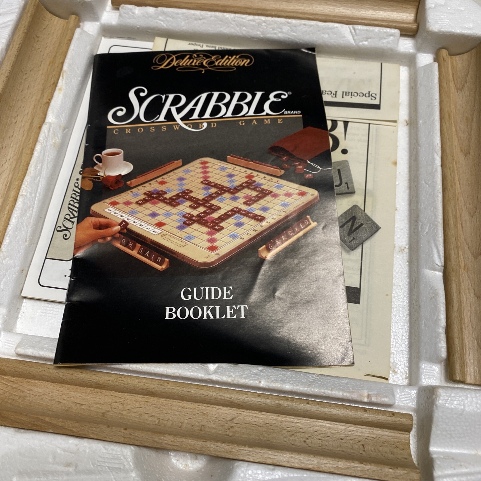 Vtg Scrabble Deluxe Edition Game Turntable Rotating Board 1989 100% Complete
