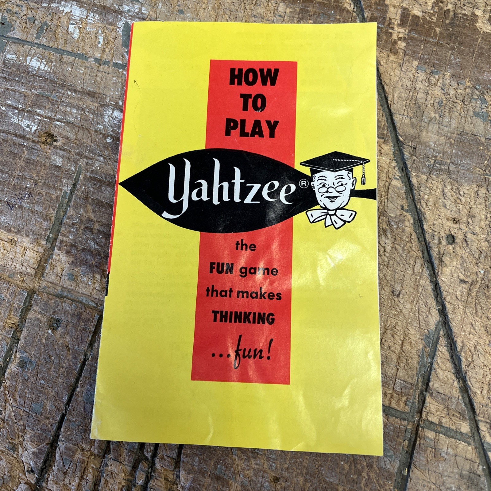 Vintage E.S. Lowe Co. Yahtzee Instruction Manual Pamphlet 1972 Manual Only