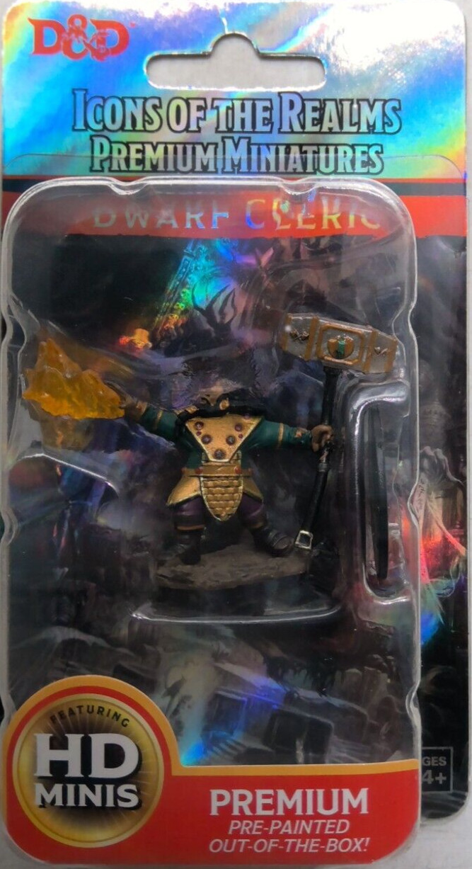DUNGEONS & DRAGONS ICONS PREMIUM MINIATURES ~ DWARF MALE CLERIC