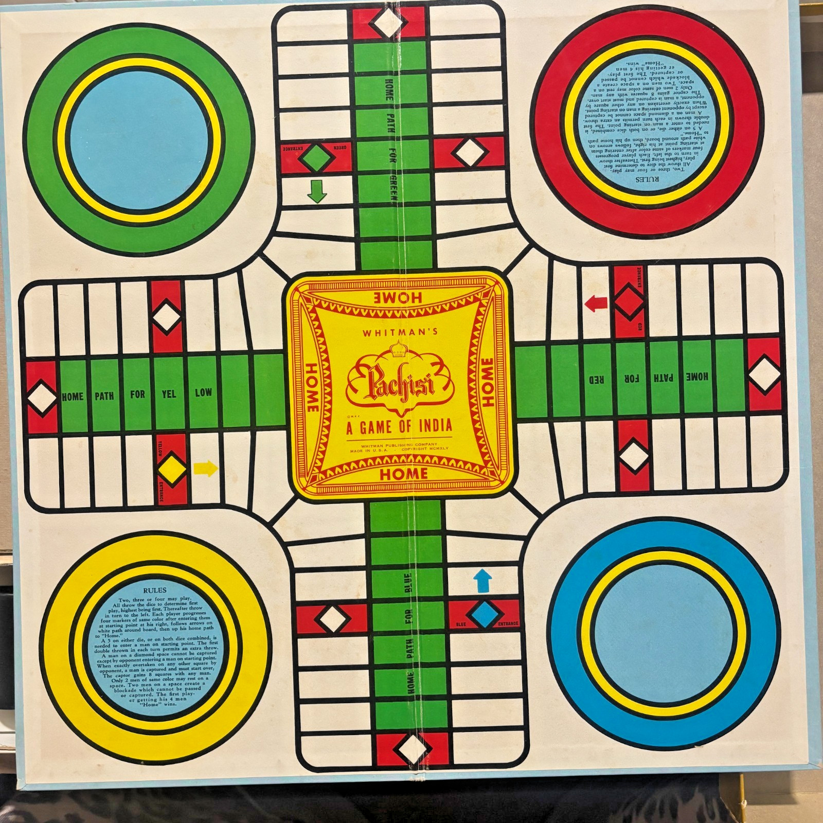Vintage Whitman Pachisi The Game of India 1963 Board Game Complete
