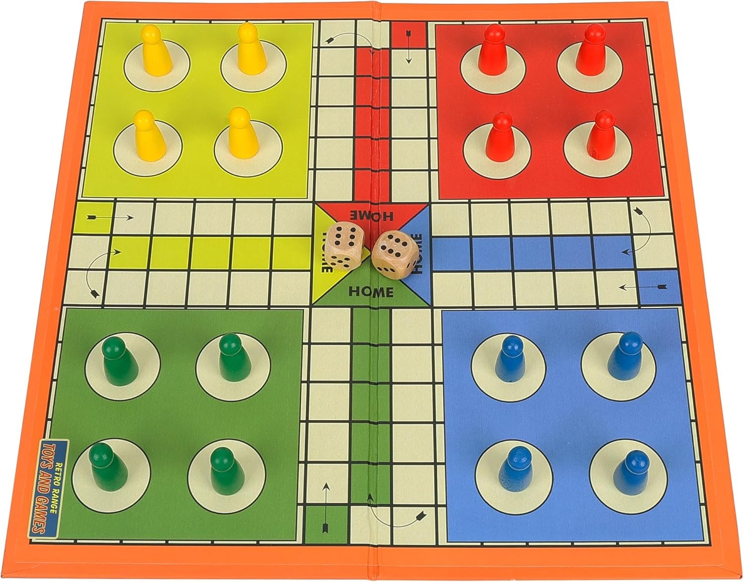 Foldable Ludo Board Game Set | Portable Travel-Friendly Family Board Game | Incl