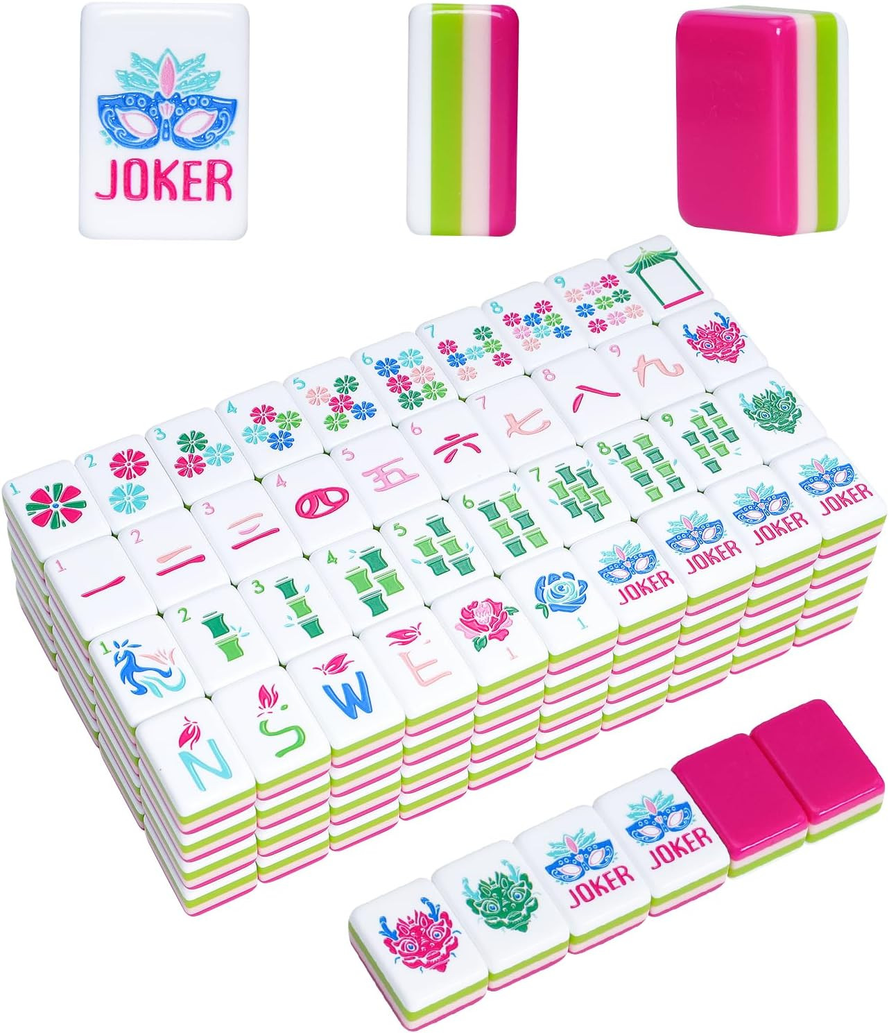 American Mahjong Tile Set(4 Layer),160 Acrylic Engraved Mahjong Tiles, Mahjong T
