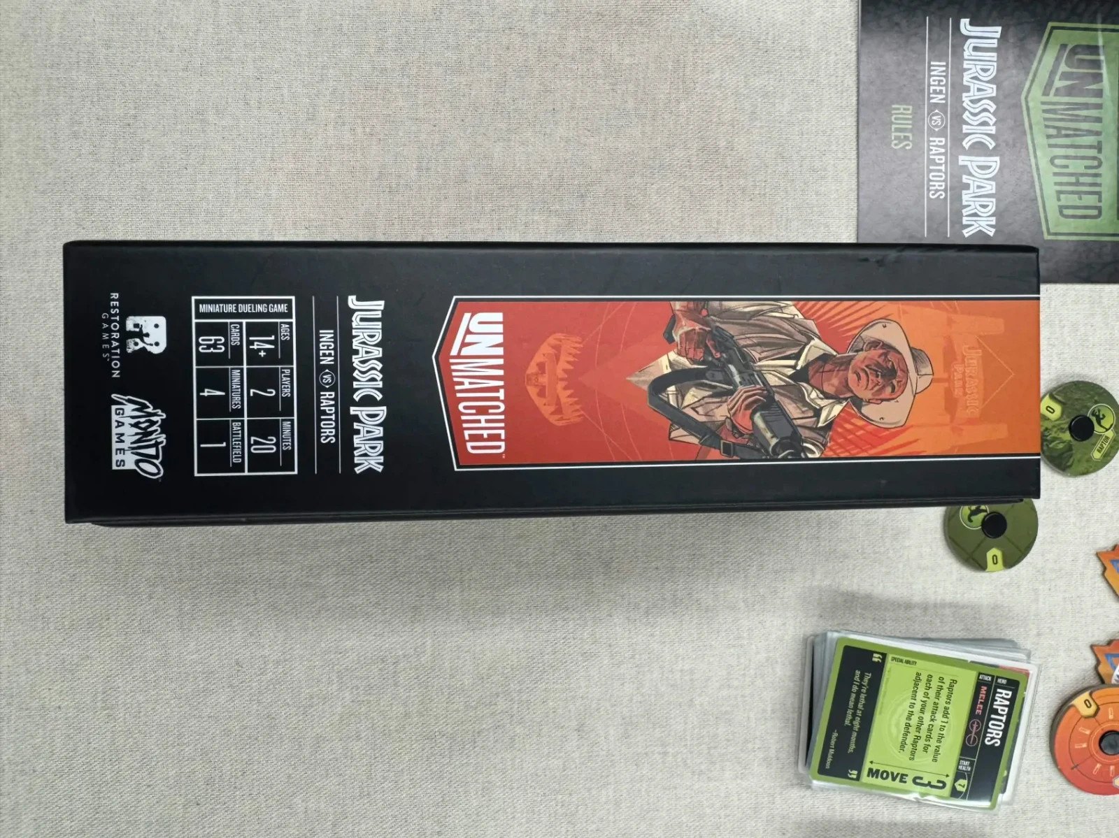 unmatched jurassic park: ingen vs. raptors good condition