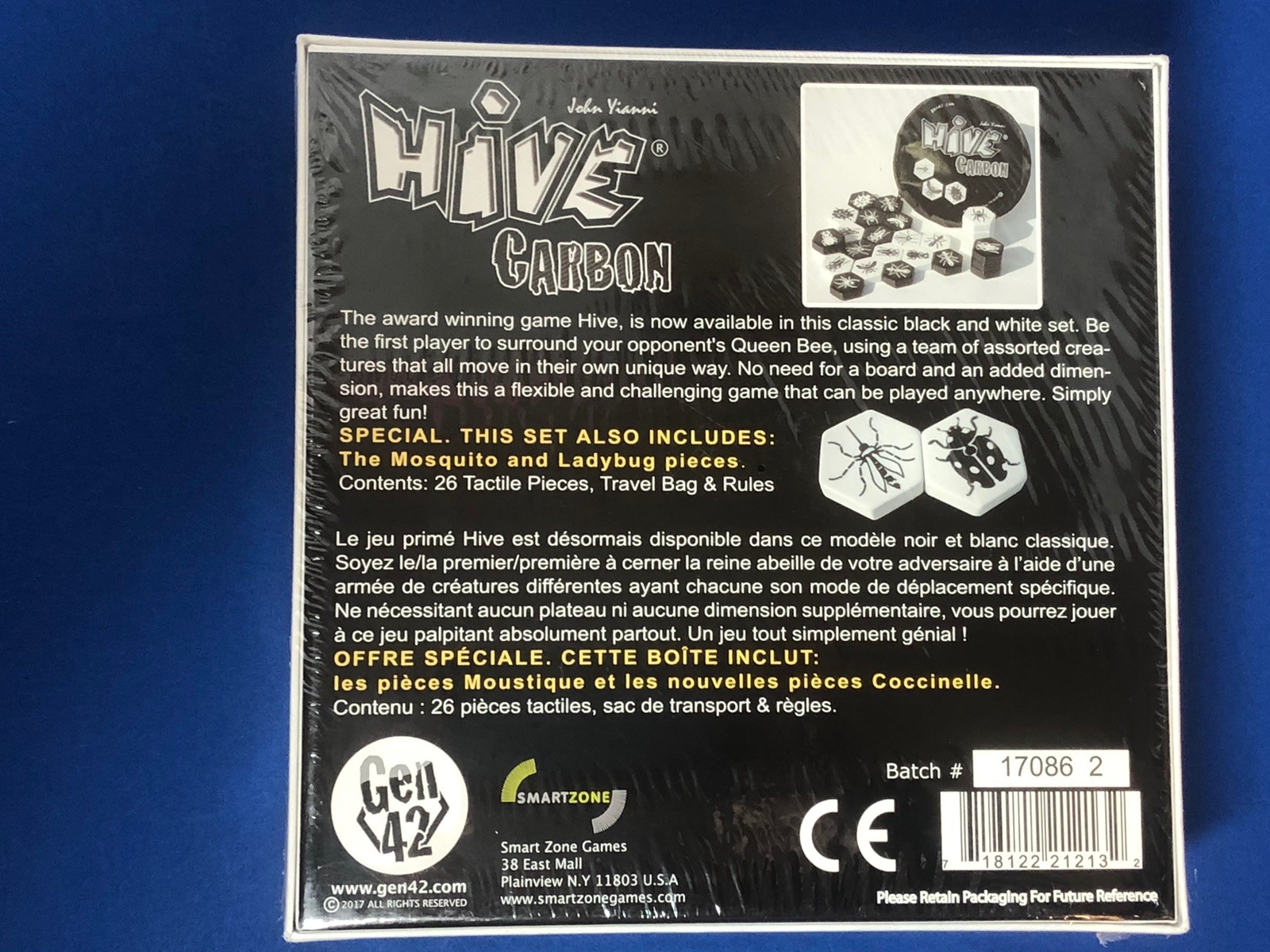 Hive Carbon Tile Board Game 2 Player Black/White Gen 42 Games