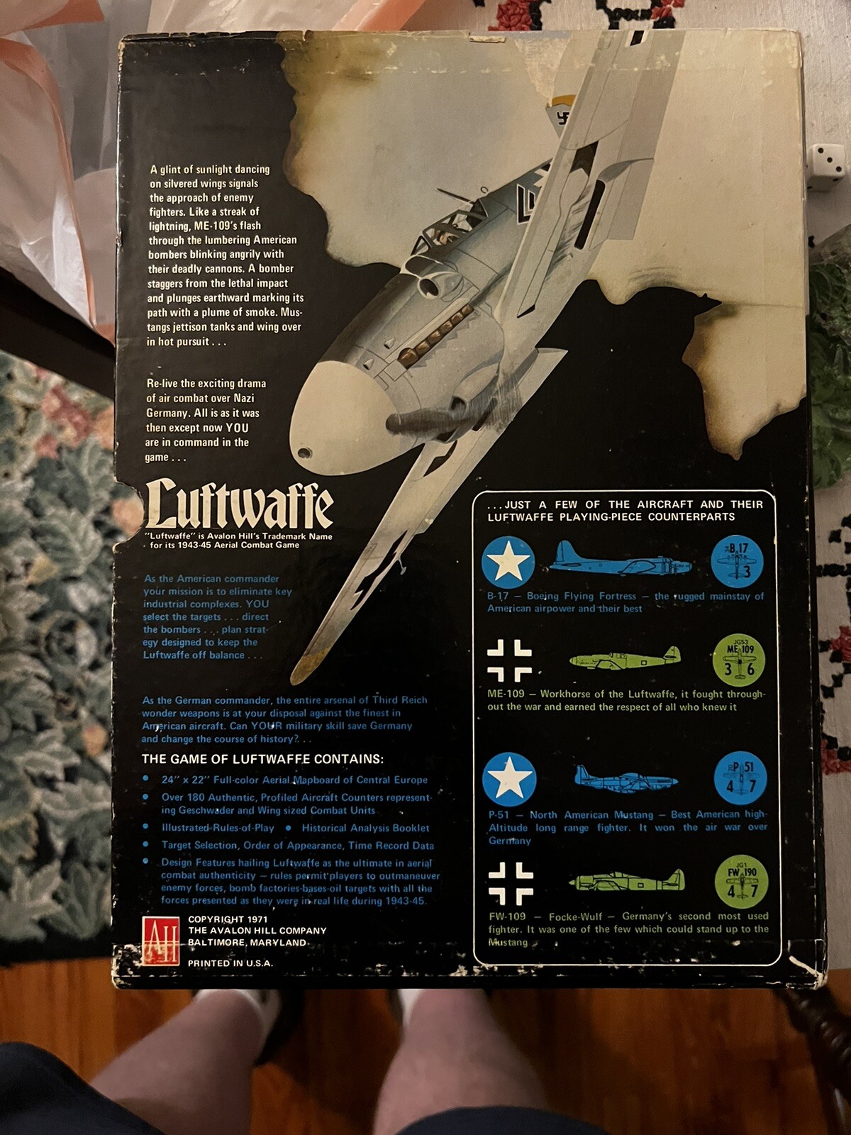 The Avalon Hill Company/Bookcase Game/Luftwaffe/1971