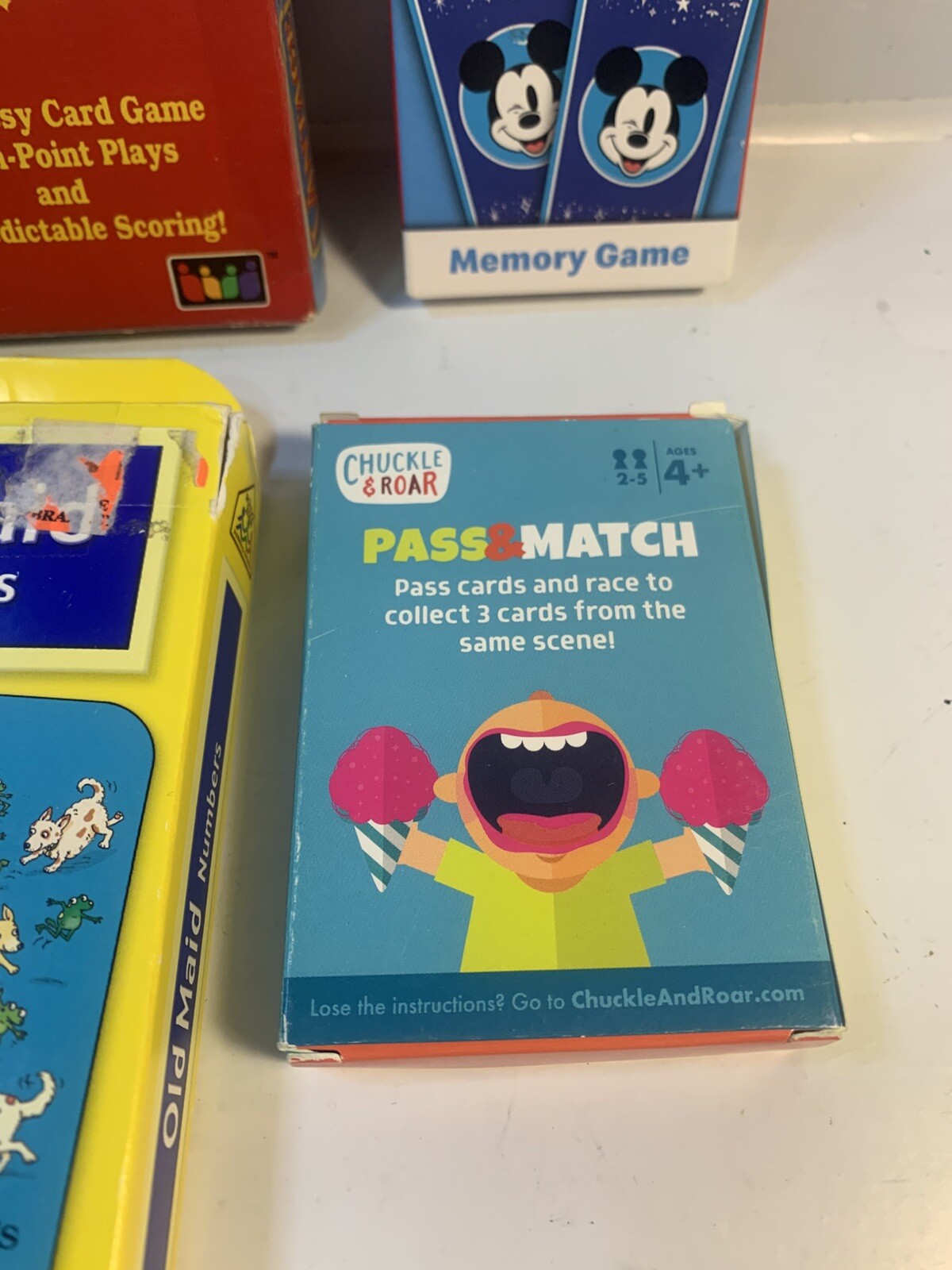 6 Assorted Kids Card Games FLASH CARDS Disney Old Maid Go Fish Vantage Insects