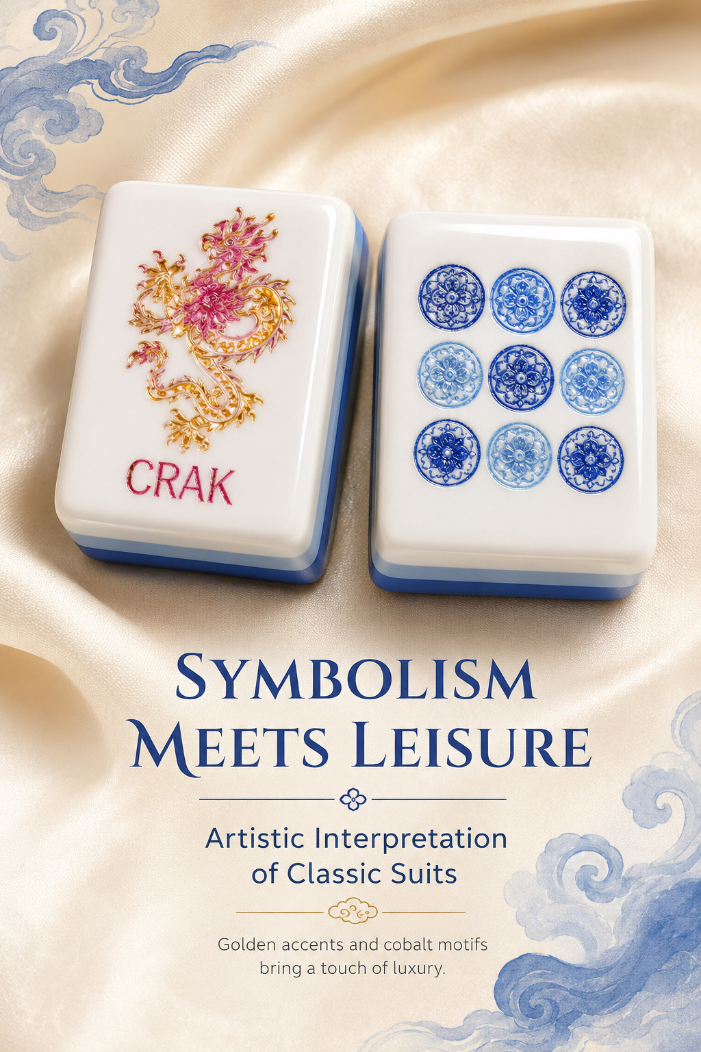 US Stock American Mahjong Tiles 160 Blue and White Porcelain Mahjong Set