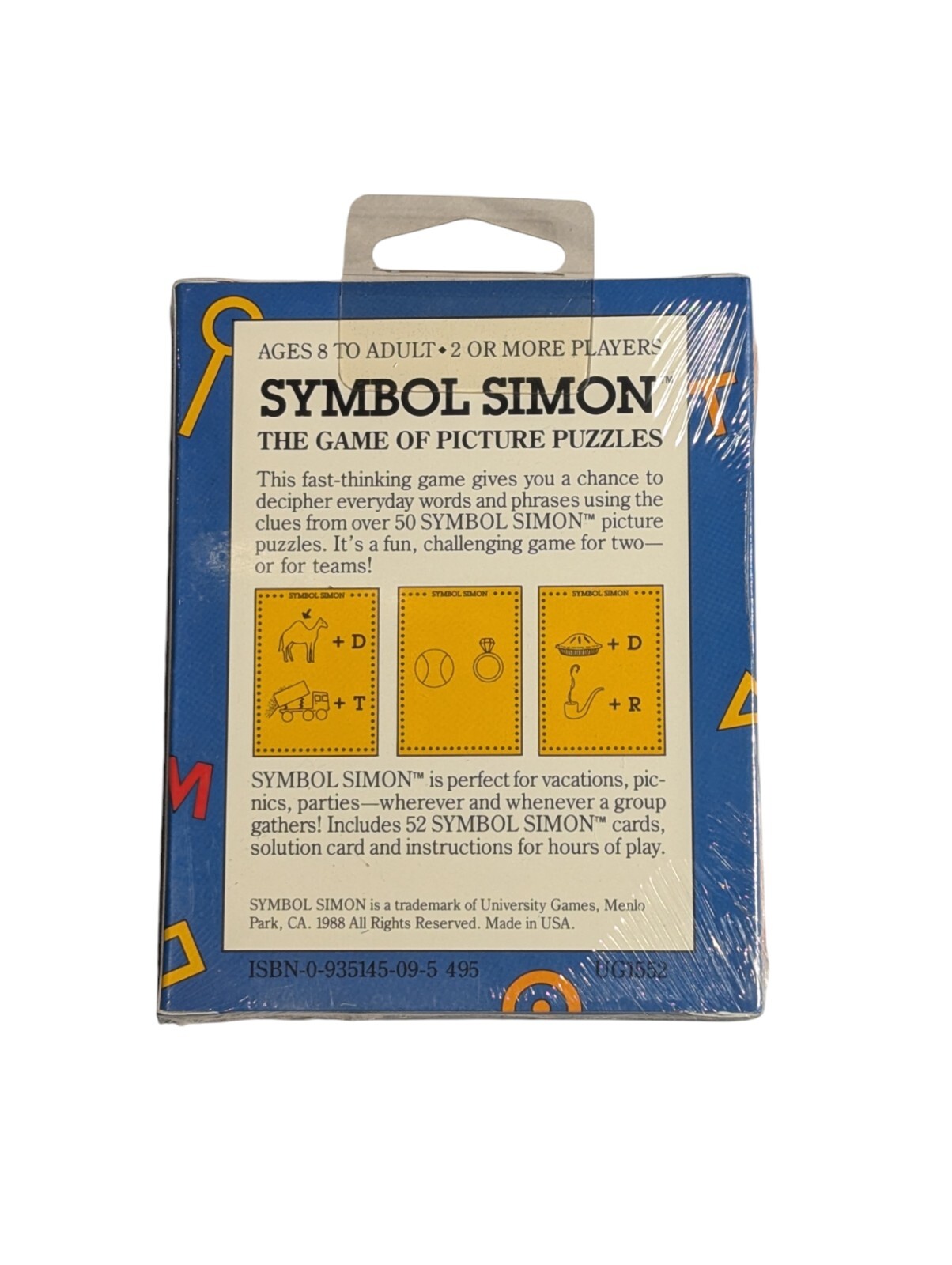 Symbol Simon The Card Game of Picture Puzzles. University Games 1988 New/Sealed