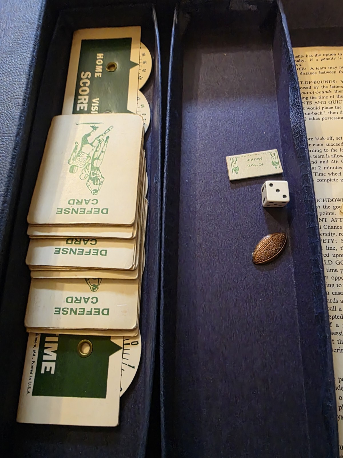 Football Strategy Boxed Boardgame 1962 The Avalon Hill Company