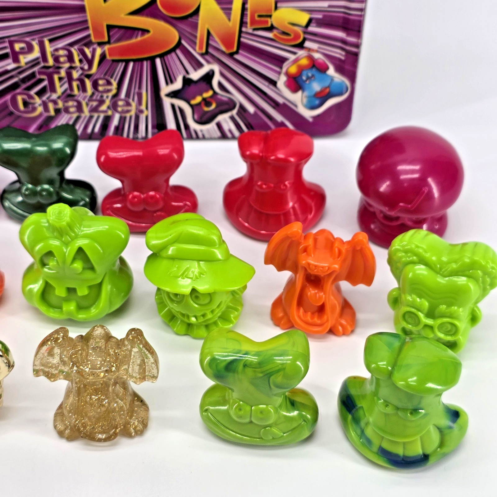 Vintage 2000 Mcdonald’s Gogos Crazy Bones Lot Gold Glitter Halloween Lunch Tin