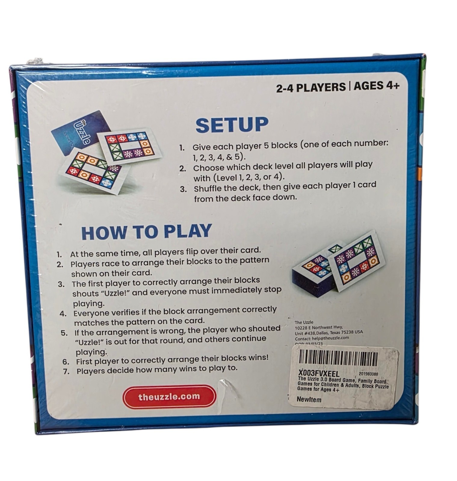 The Uzzle 3.0 Board Game Block Puzzle – NEW SEALED