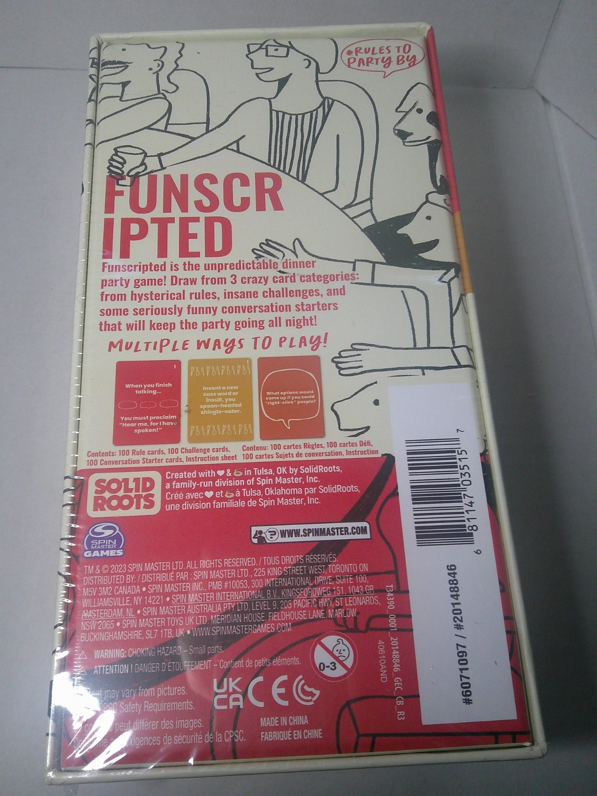 SPIN MASTER SOLID ROOTS Funscripted Dinner Party Game 3 to 10 Players Sealed NEW