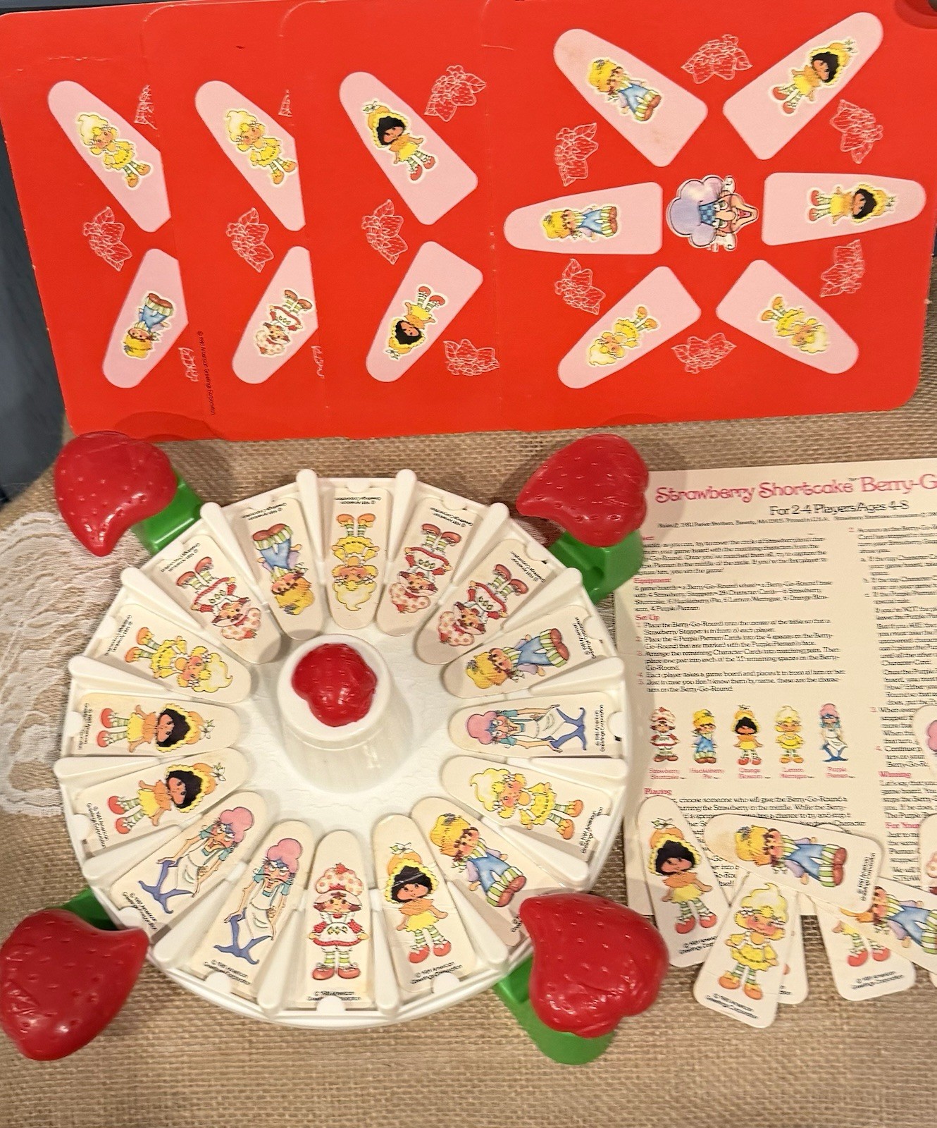 1981 Parker Brothers Strawberry Shortcake Berry-Go-Round Carousel Game, Complete