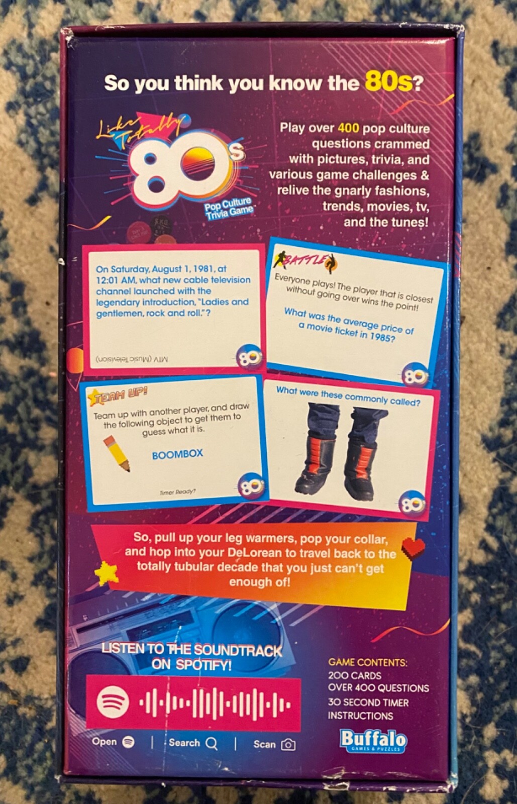 Like Totally 80’s – Pop Culture Trivia Game Ages 14 And Up, 3 Or More Players