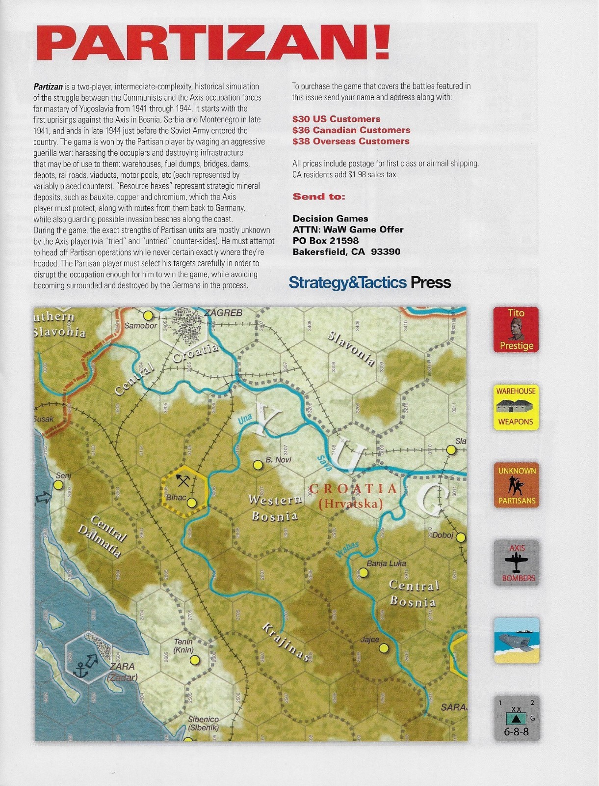 World at War #16 Partizan! The War in Yugoslavia 1942-44 unpunched