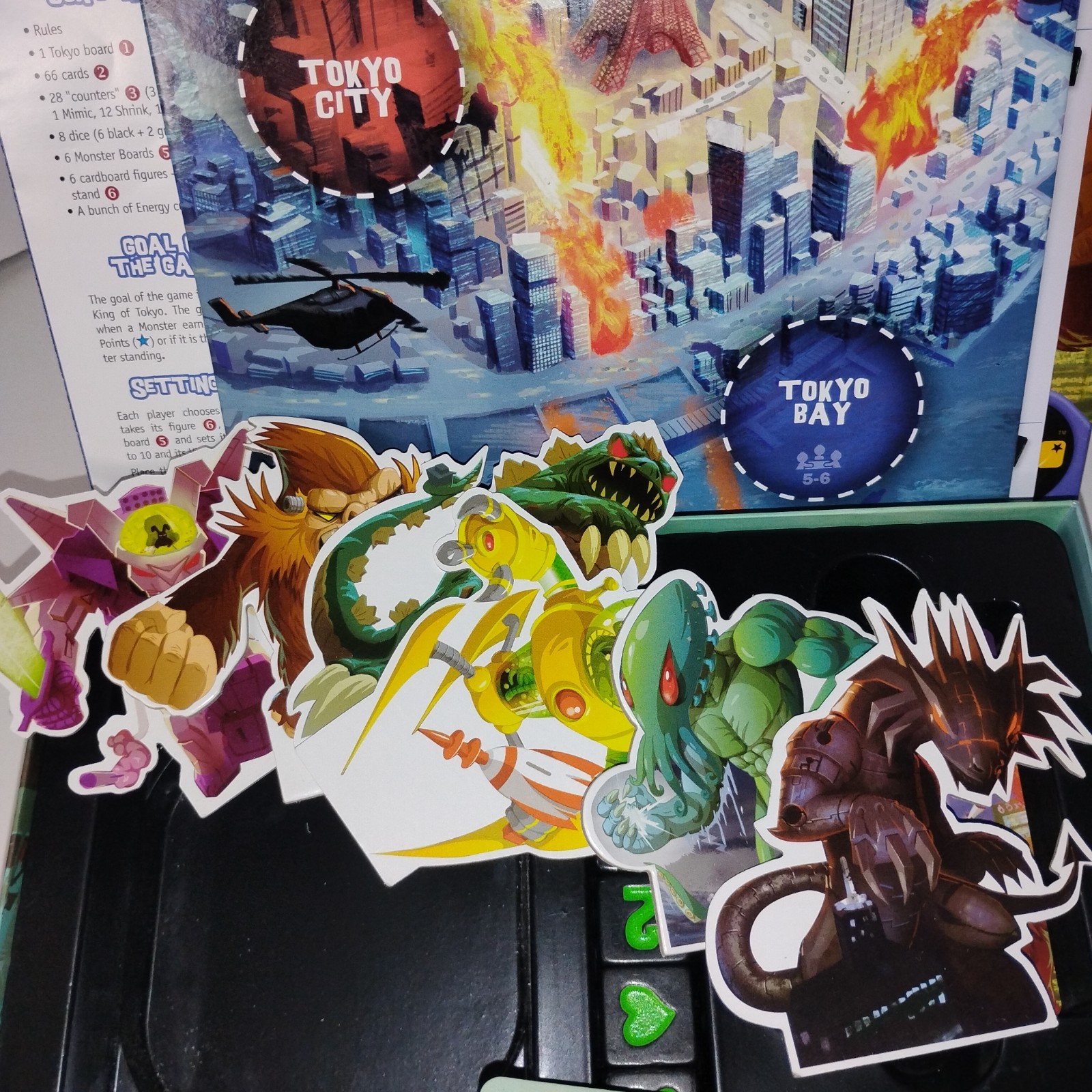 King of Tokyo Board Game IELLO Richard Garfield 2014 COMPLETE Open Box
