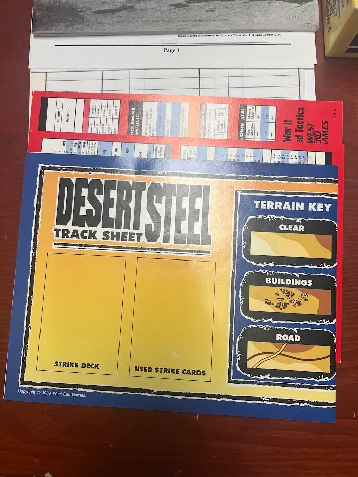 1989 West End Games “Desert Steel” Board Game