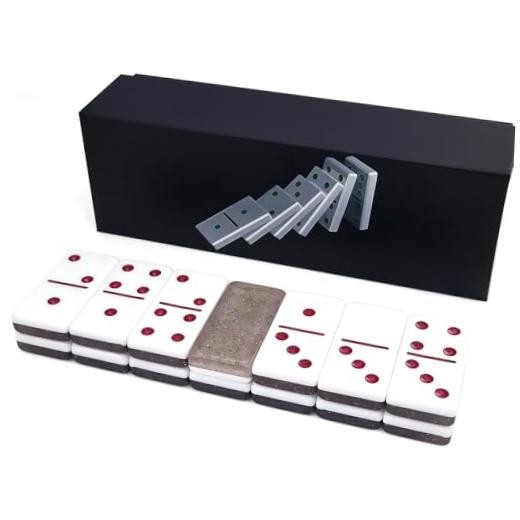Transparent Colored Dominoes Set for Adults – Classic Double 6 Dominoes Gary